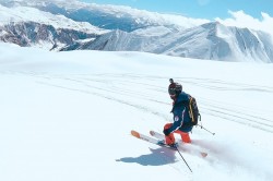 Heli skiing in Caucasus Mountains