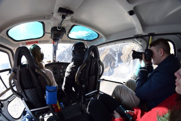 Helicopter round flight around Stepantsminda and Caucasus Mountains